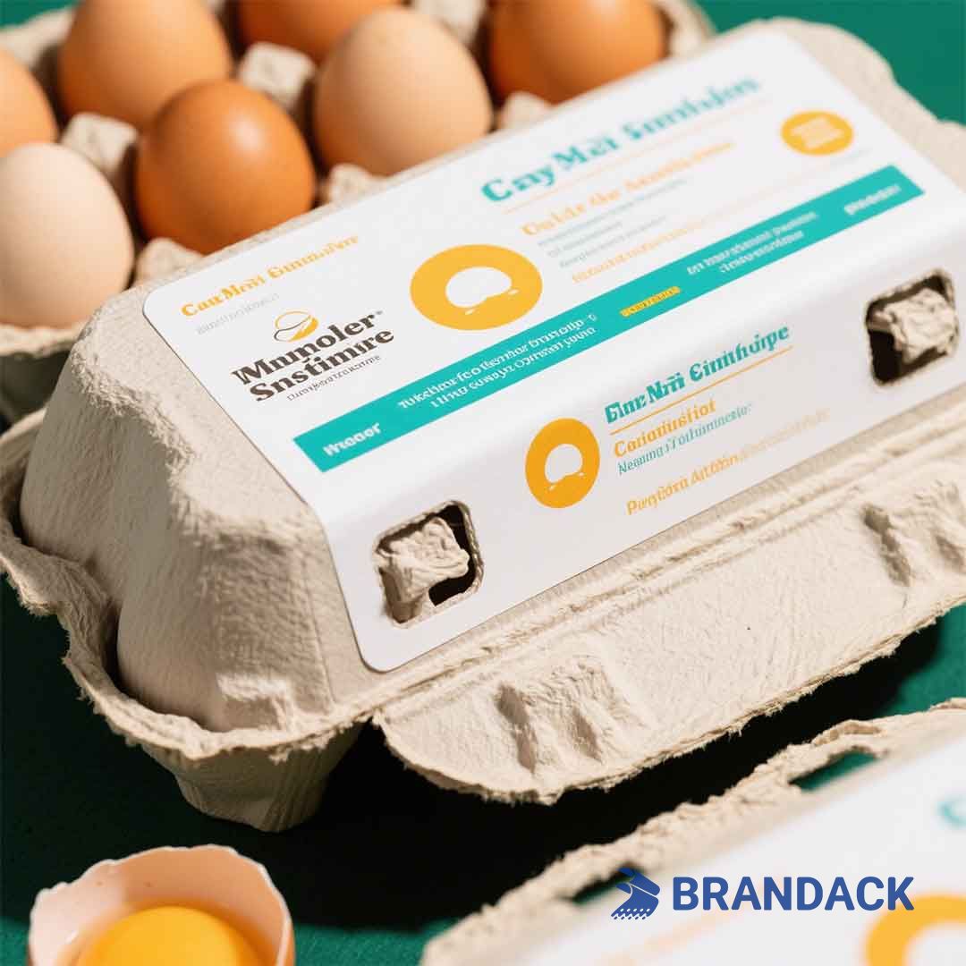 egg boxes and labels