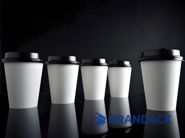 Custom Printed Paper To Go Coffee Cups with Lids & Sleeves | Double Wall Logo Espresso Easygo Drinkware