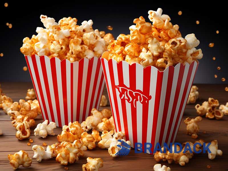 Custom Paper Movie Popcorn Bucket with Logo | Personalized Cinema Popcorn Cup Container