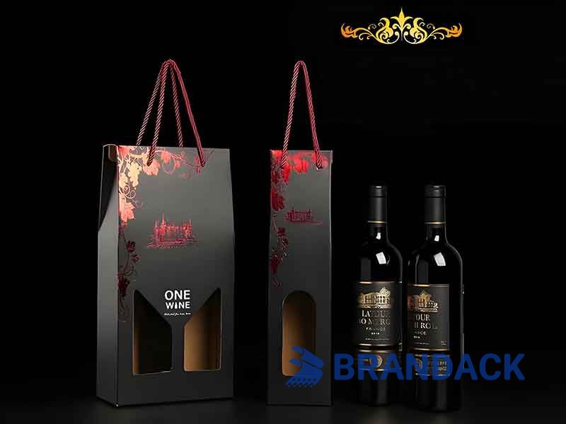 Custom Wine Gift Packaging Box 2 Bottle | Customised Wine Sampler Package Boxes with Window Display