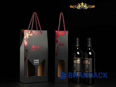 Custom Wine Gift Packaging Box 2 Bottle | Customised Wine Sampler Package Boxes with Window Display