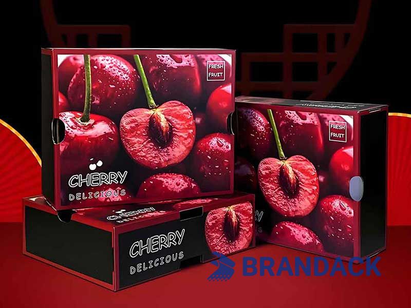Custom Premium Cherry Ripe Fruit Boxes, 1kg 2kg 5kg Cherry Gift Packaging Box Delivery