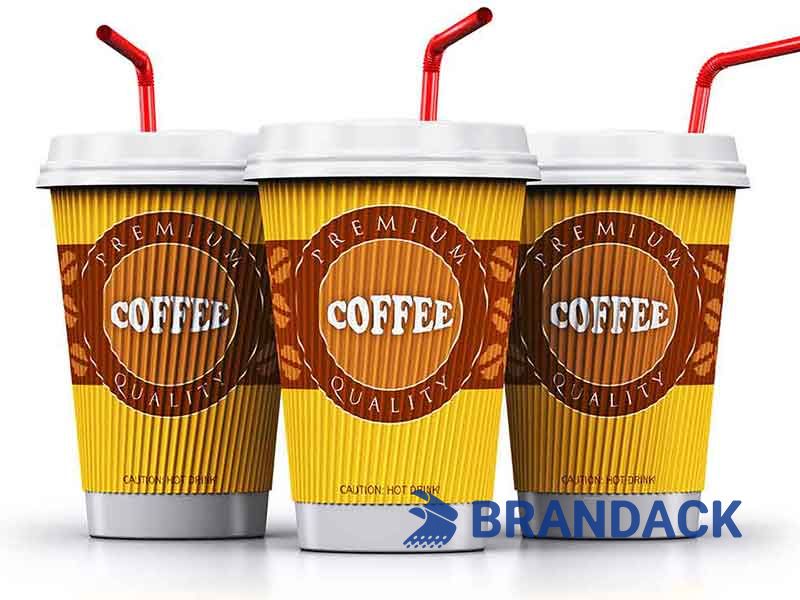 Custom Printed Paper Hot Coffee Cups with Sleeves, Bulk Disposable Branded 12 16 oz To Go Coffee Cups with Lids