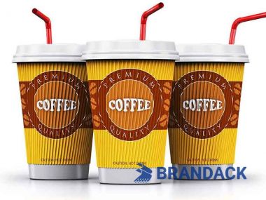 Custom Printed Paper Hot Coffee Cups with Sleeves, Bulk Disposable Branded 12 16 oz To Go Coffee Cups with Lids