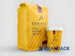Custom Branded Packs of Coffee, Luxury Coffee Yellow Packaging Bags, Packaging Materials for Coffee & Tea