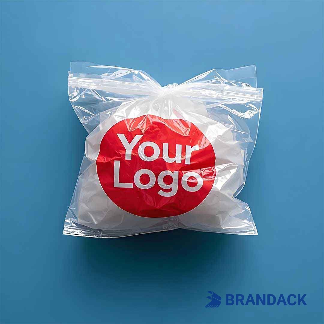 logo on plastic bags
