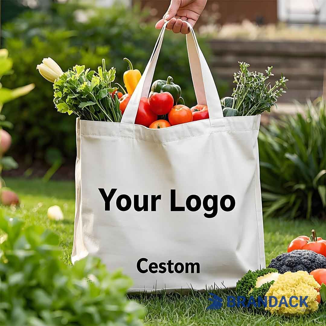 Custom Grocery Tote Bags with Logo for Branding or Events
