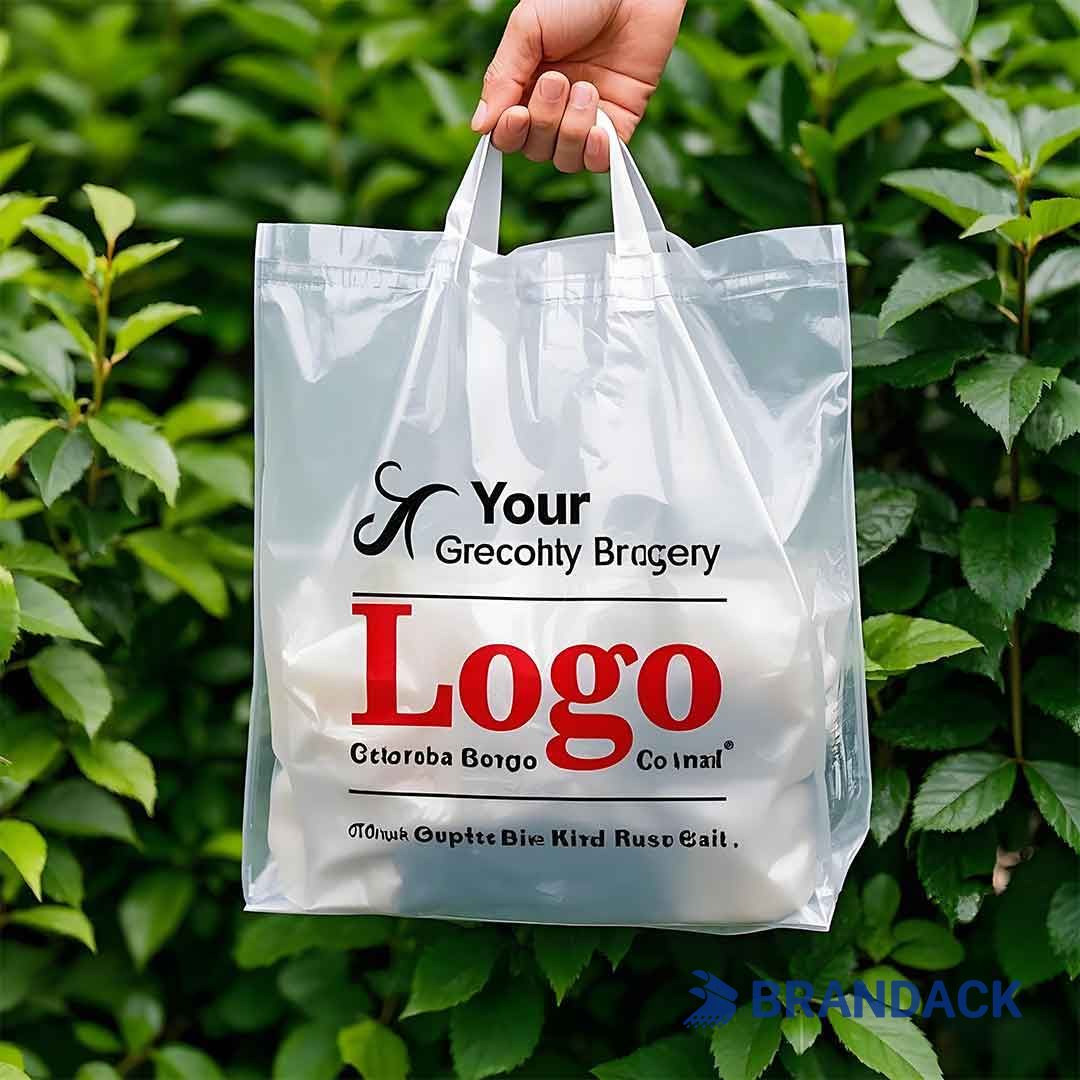 Custom Plastic Grocery Bags Bulk with Your Logo for Growing Business