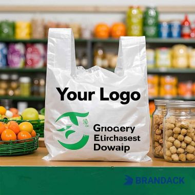 Personalized Printed Plastic Grocery Bags Wholesale No Minimum