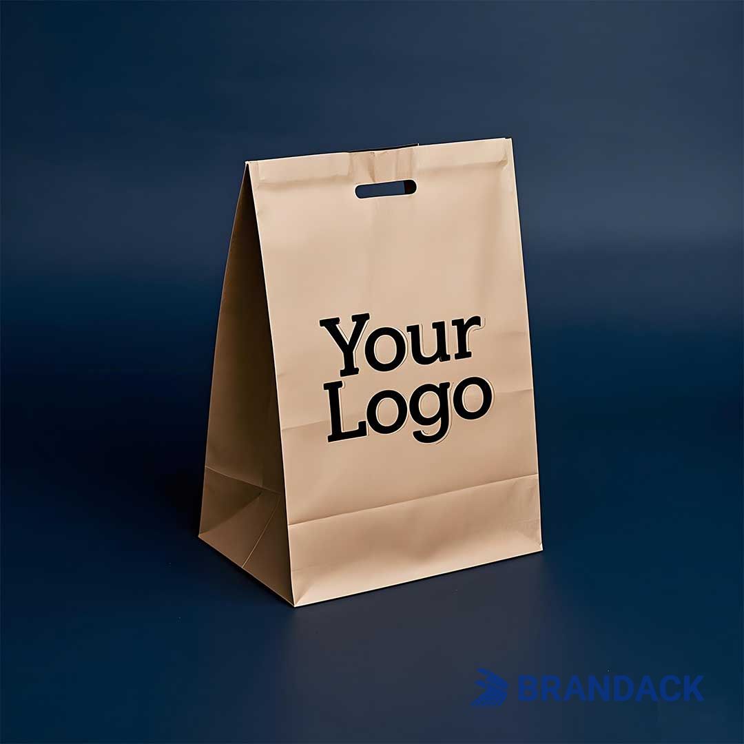 Custom Kraft Paper Gift Bags Wholesale in Bulk Printed with Logo