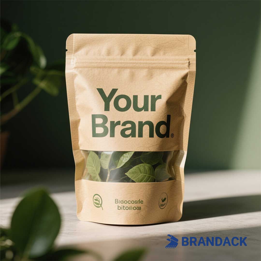 Compostable Kraft Stand Up Pouches Eco-friendly Sustainable Packaging