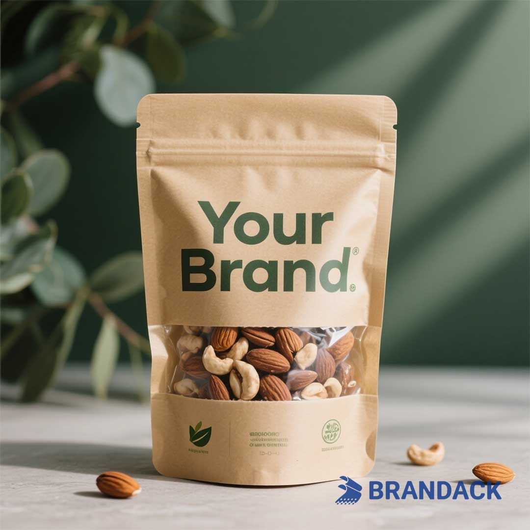biodegradable kraft stand up pouch