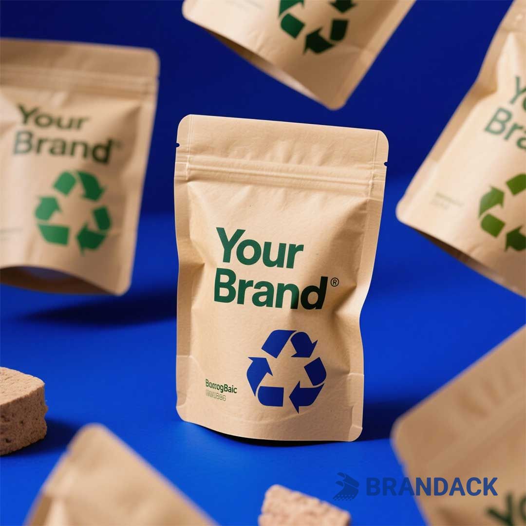 biodegradable kraft stand up pouch