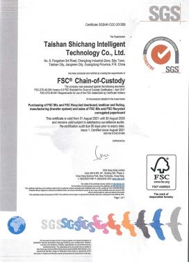 FSC Certificate - Chain of Custody Standards by SGS