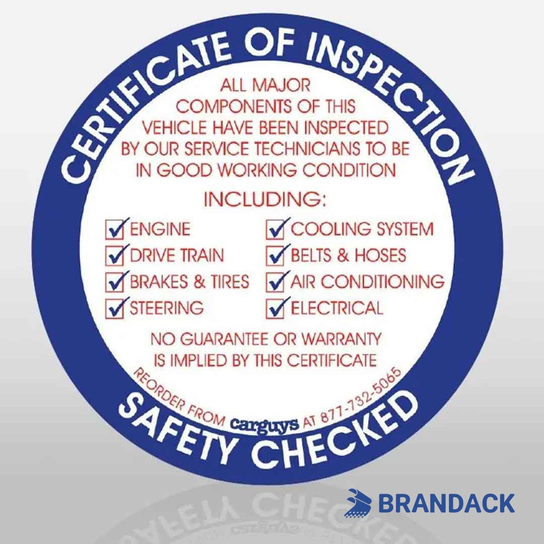Car State Dot Inspection Stickers Customized According to Templates