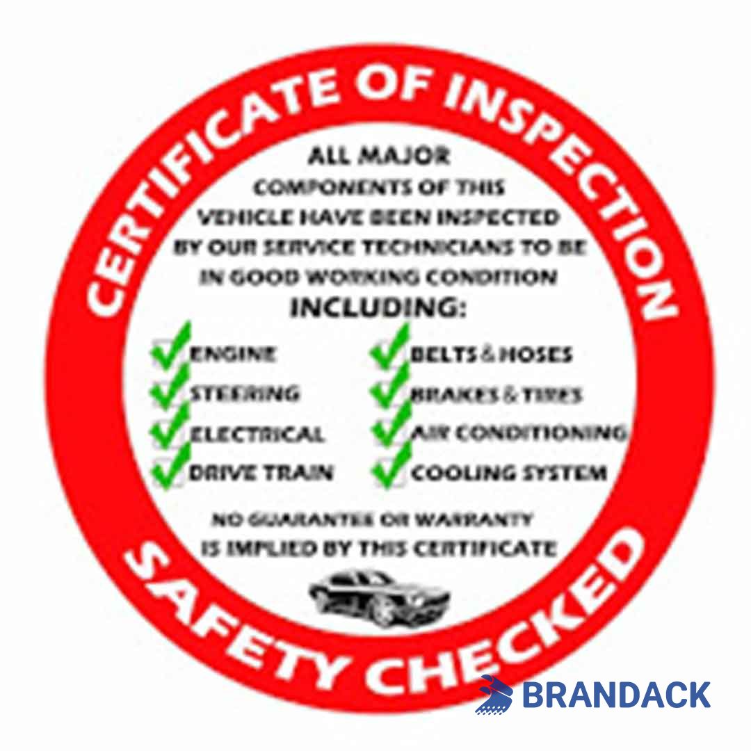 dot inspection car sticker