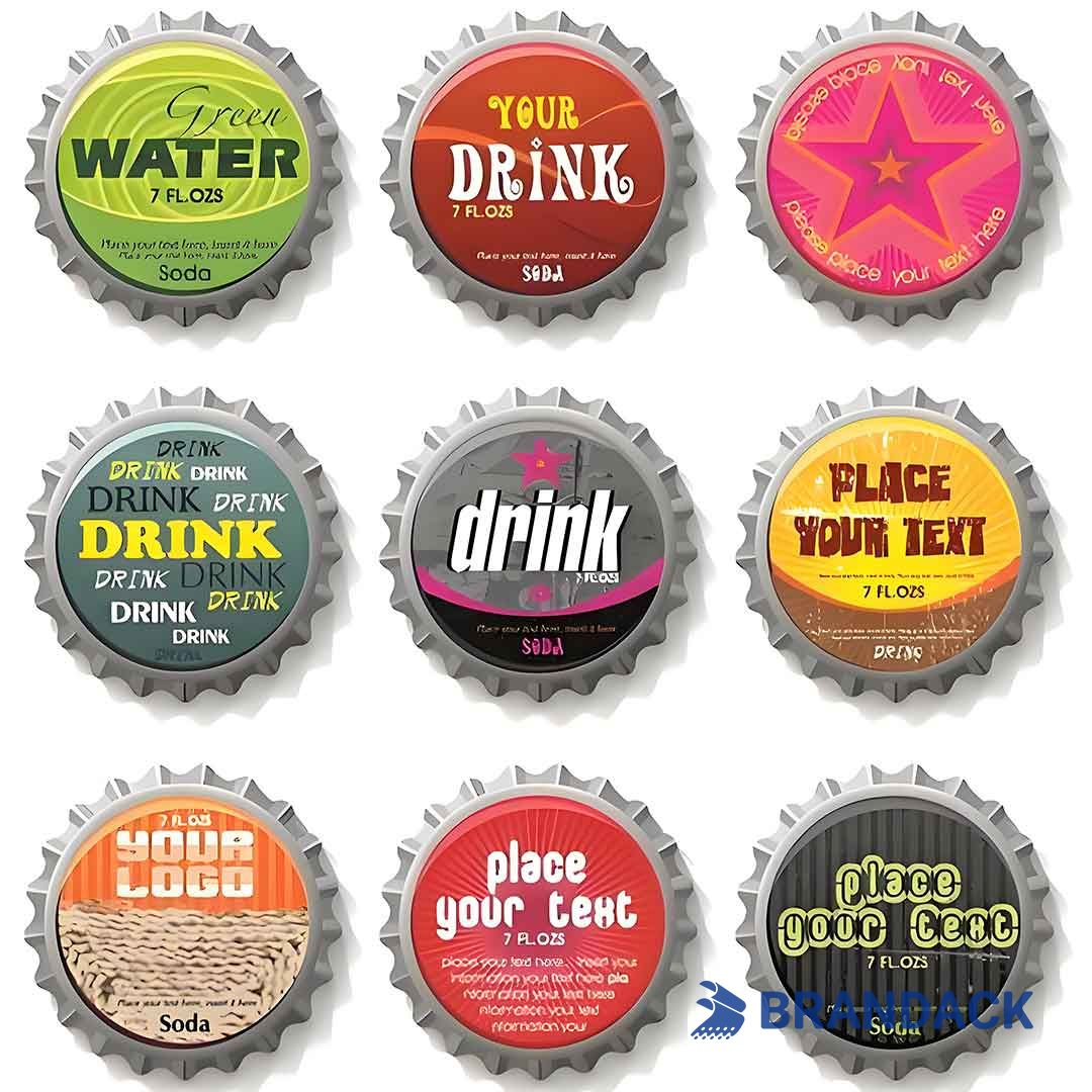 custom bottle cap stickers printing
