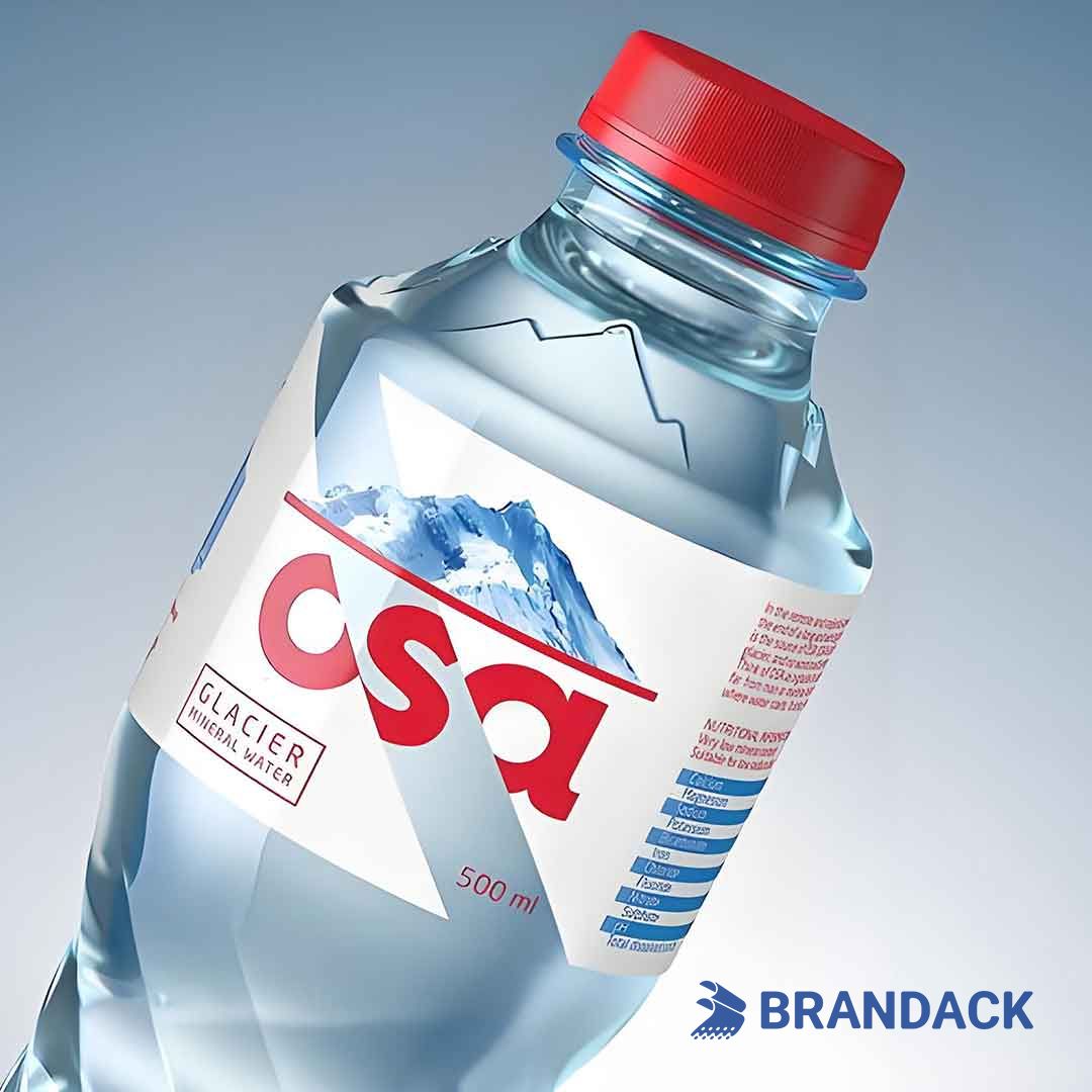 Mineral Water Sticker Design and Printing Tailored to Brand