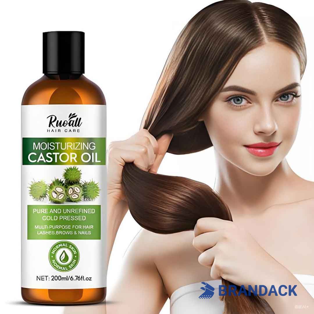 hair oil bottle sticker design