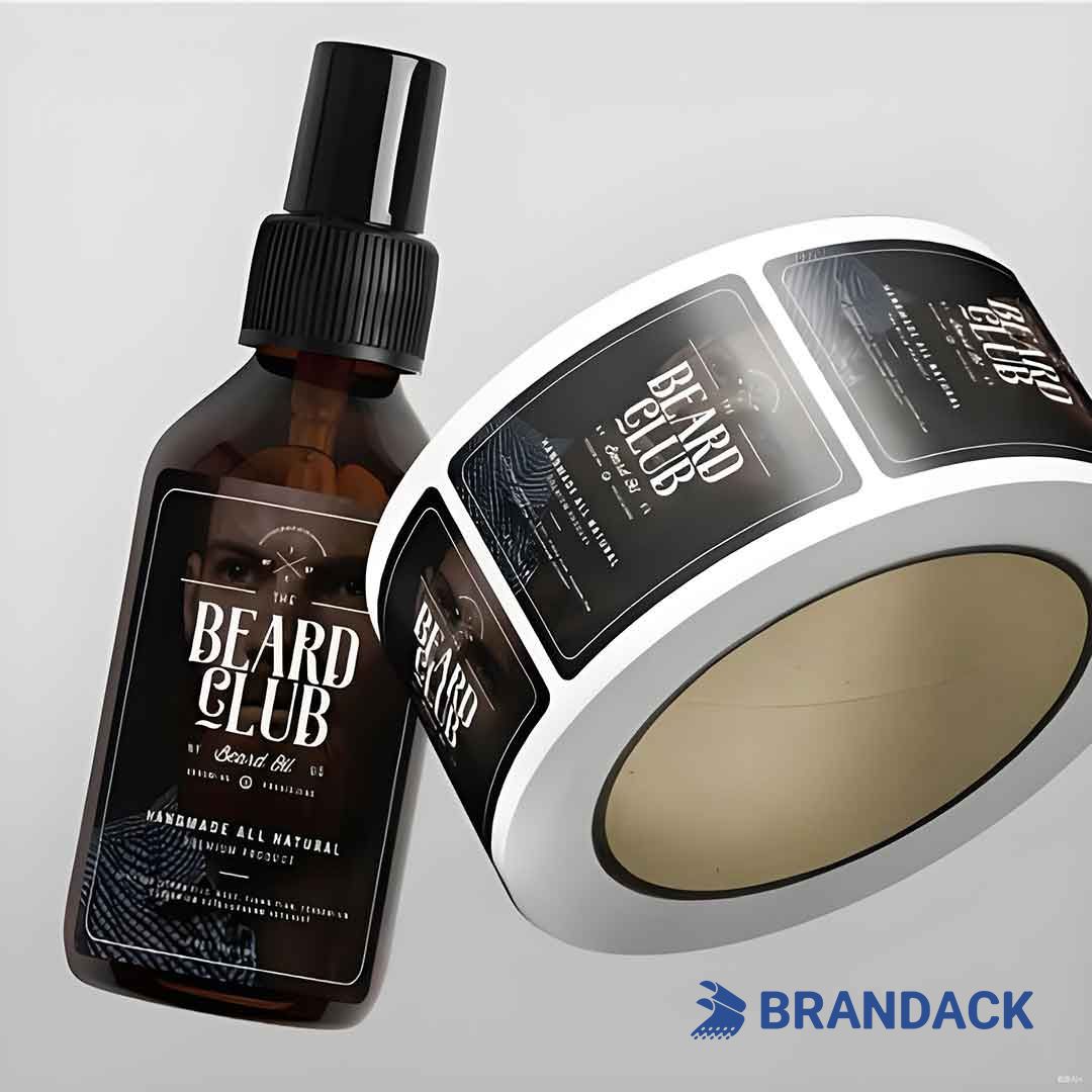 hair oil bottle sticker design