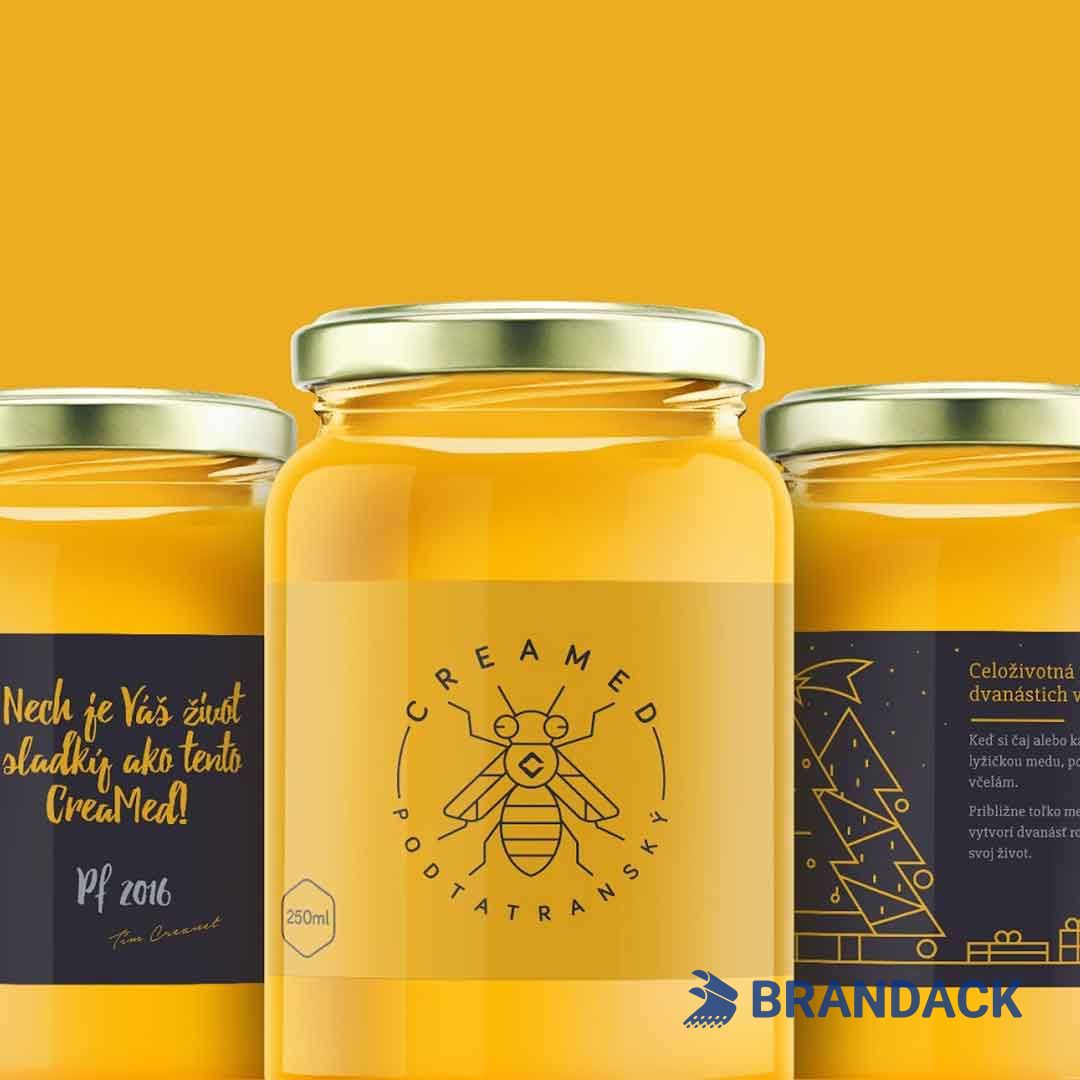 honey bottle sticker design