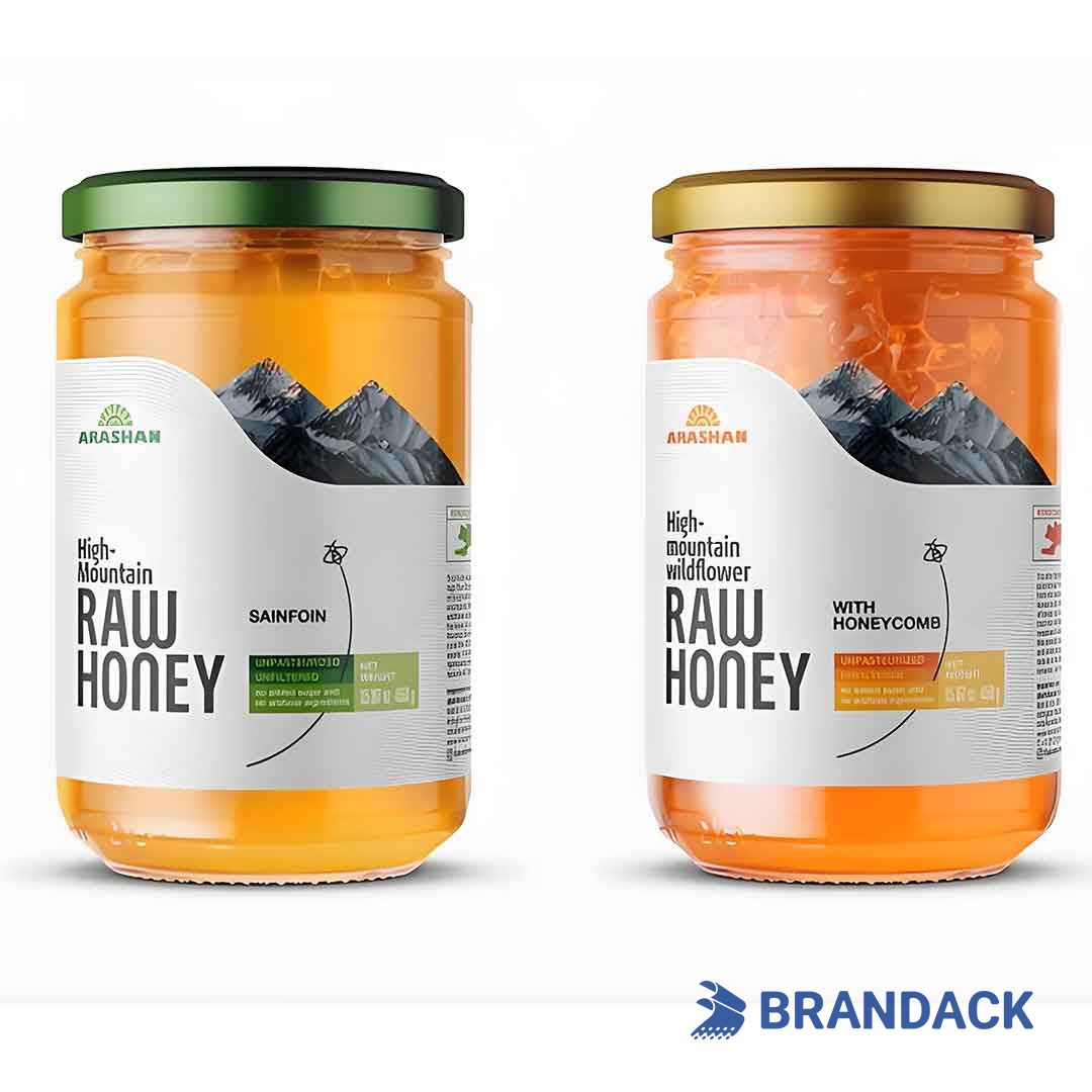 honey bottle sticker design