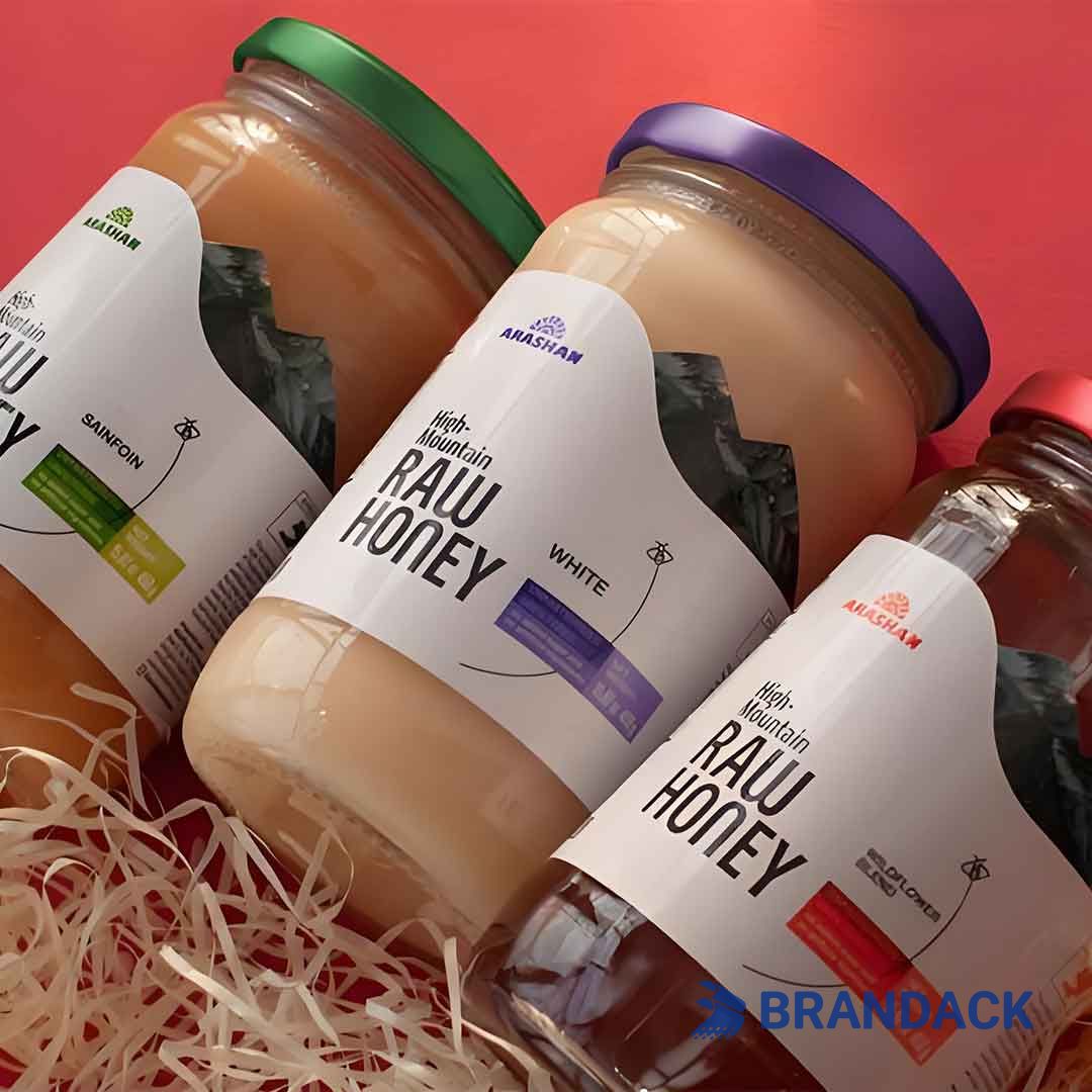 honey bottle sticker design