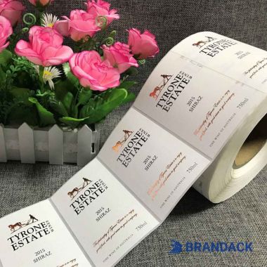 Custom Printed Strong Adhesive Label in White by Labels Manufacturer