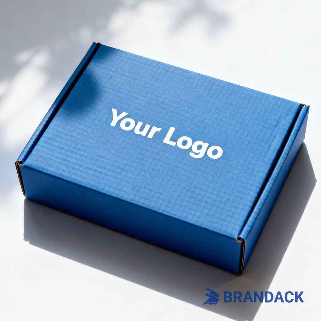 Custom Personalized Blue Mailer Boxes, Customizable Mailing Supplies