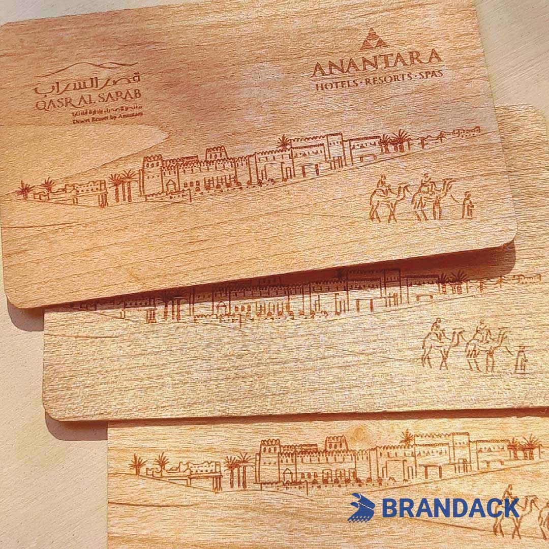 Wood RFID Key Card Design and Lasor Engraving for Middle East Hotels