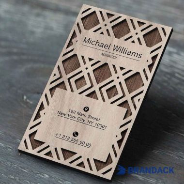 Custom Luxury Wood Grain Carving Business Cards