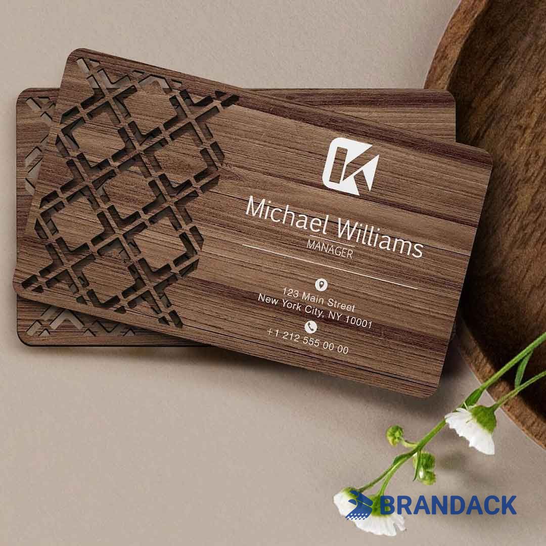 custom wood business cards