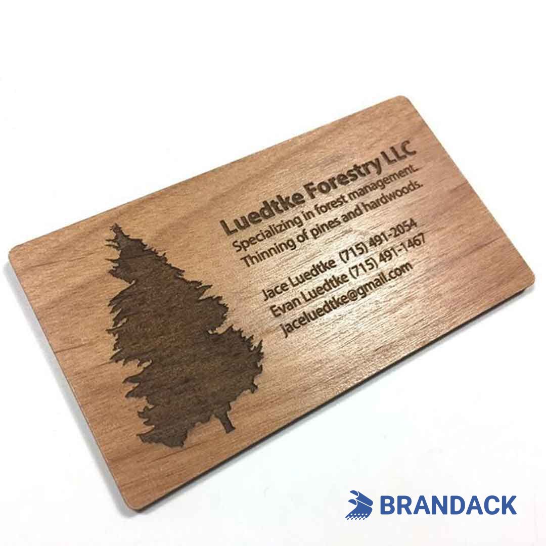 wood grain business cards