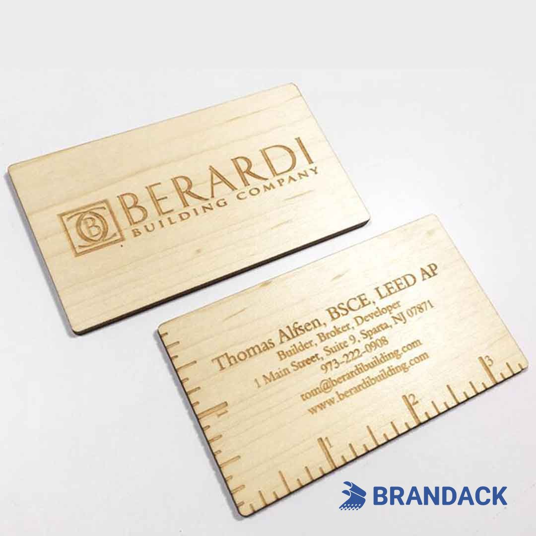 custom wood business cards