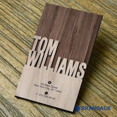 Laser Cut Wooden Name Business Cards - Wood Visiting Card Design