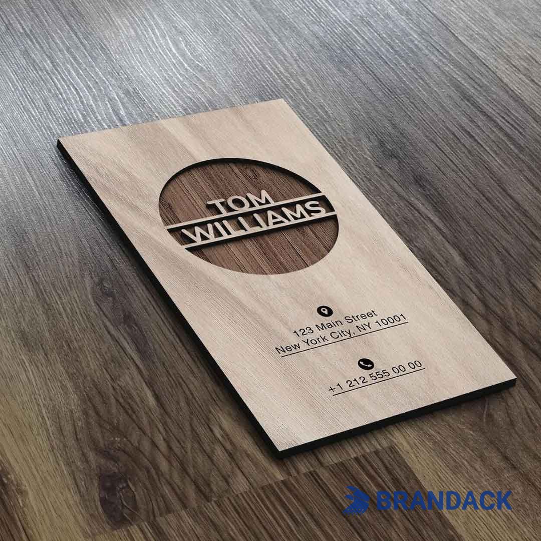 laser cut wooden business cards