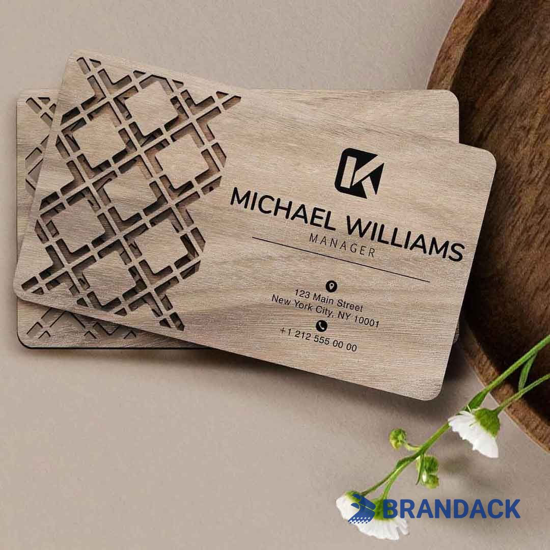 custom wood business cards