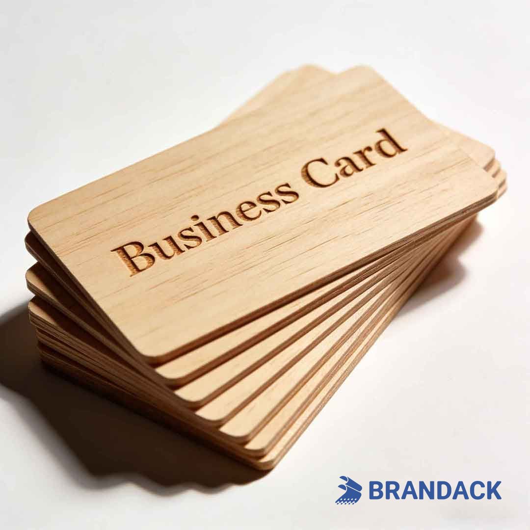 business cards made of wood