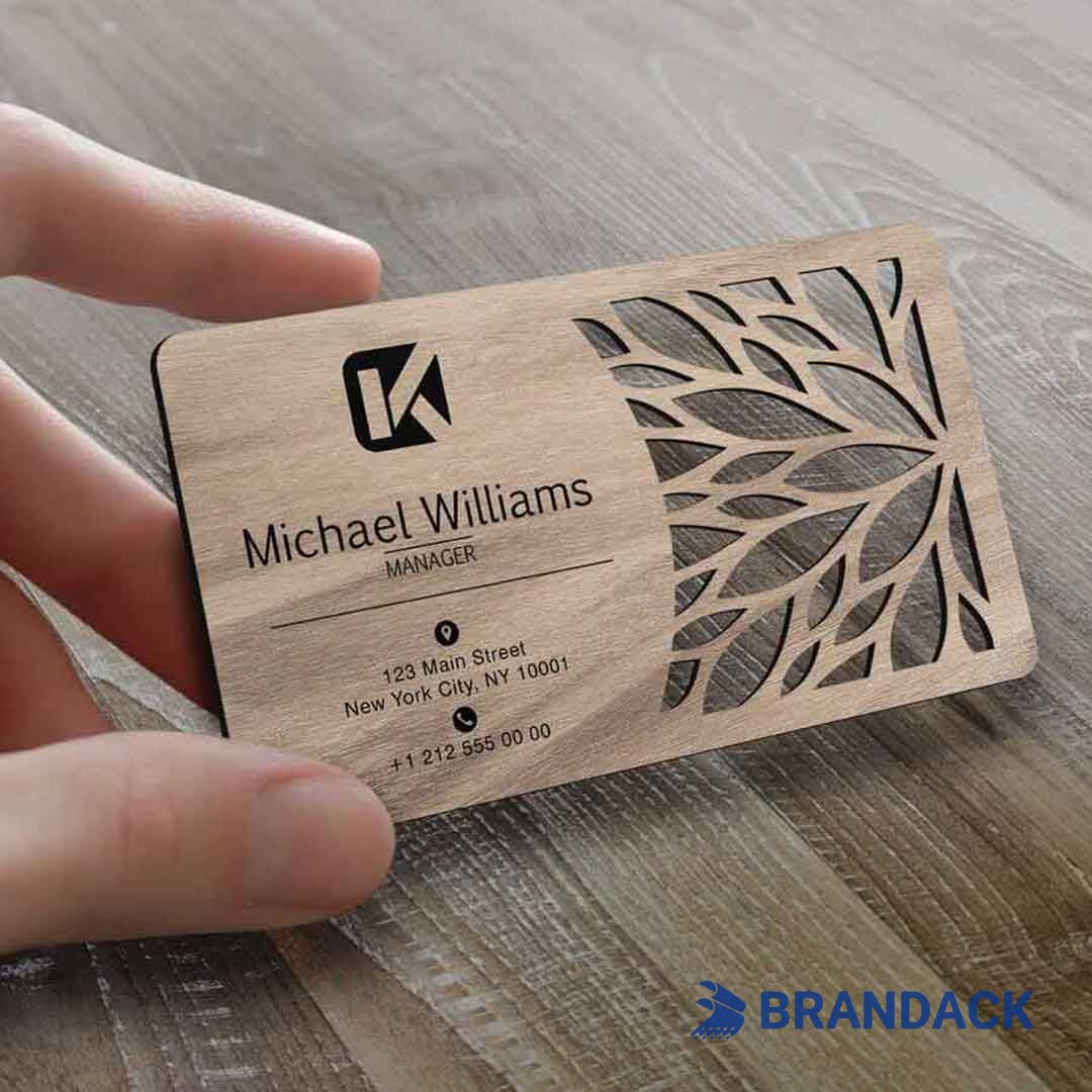 Custom Wooden Business Name Cards - Wood Visiting Card Design
