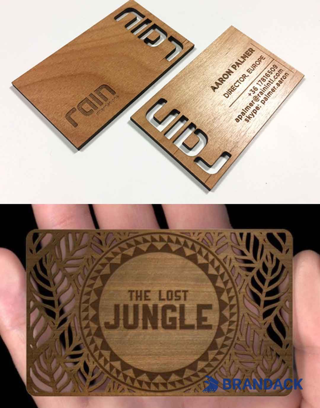 wood veneer business cards