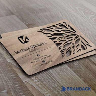 Luxury Wood Veneer Working Business Cards Tailored to Brand