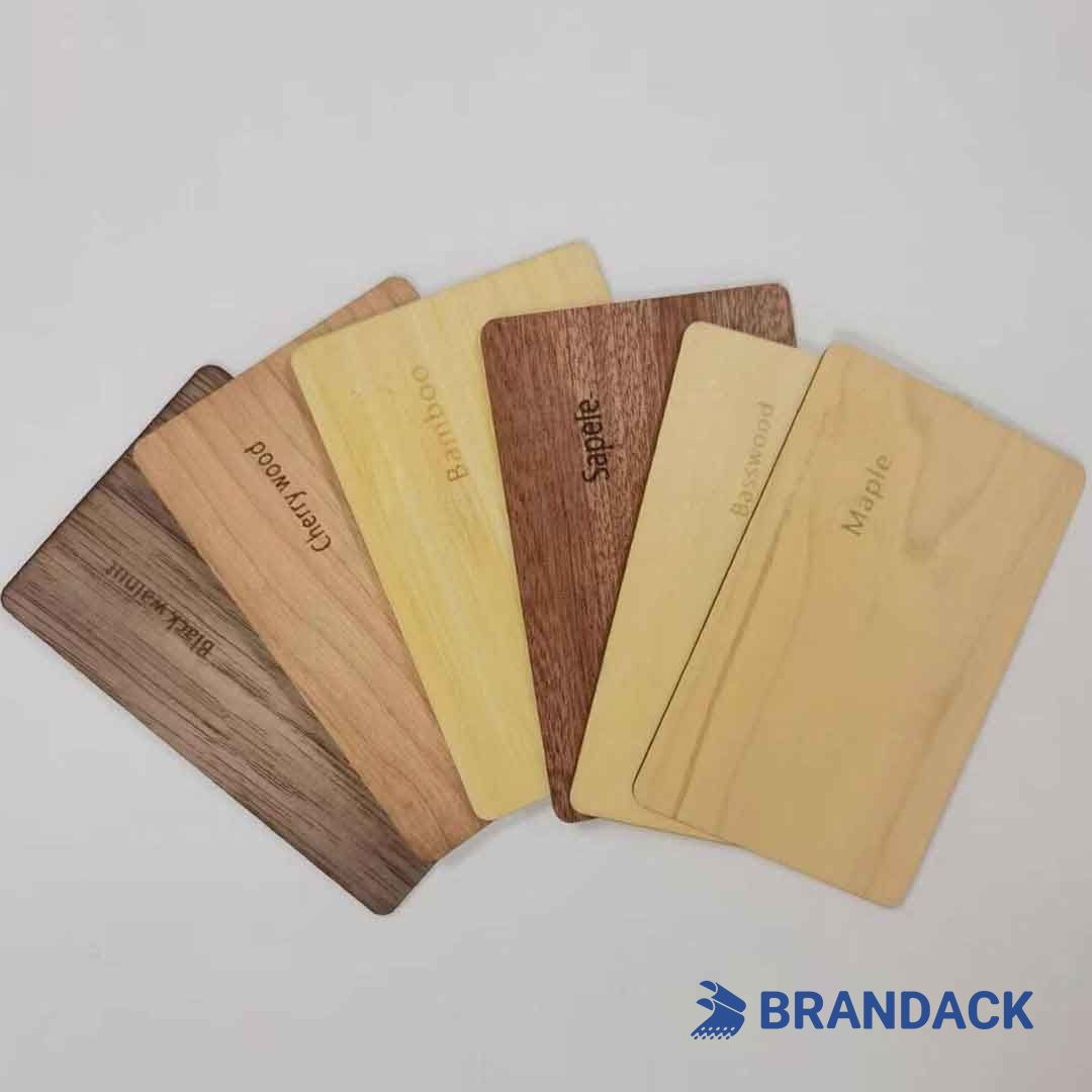 business cards made of wood