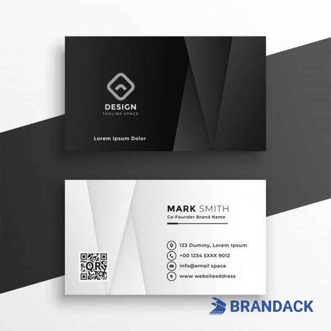 business card design with qr code