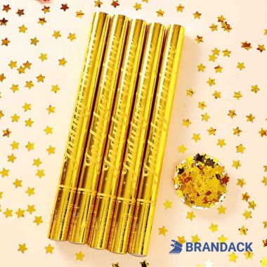 Custom Gold Glitter Hand Confetti Cannon with Design Services