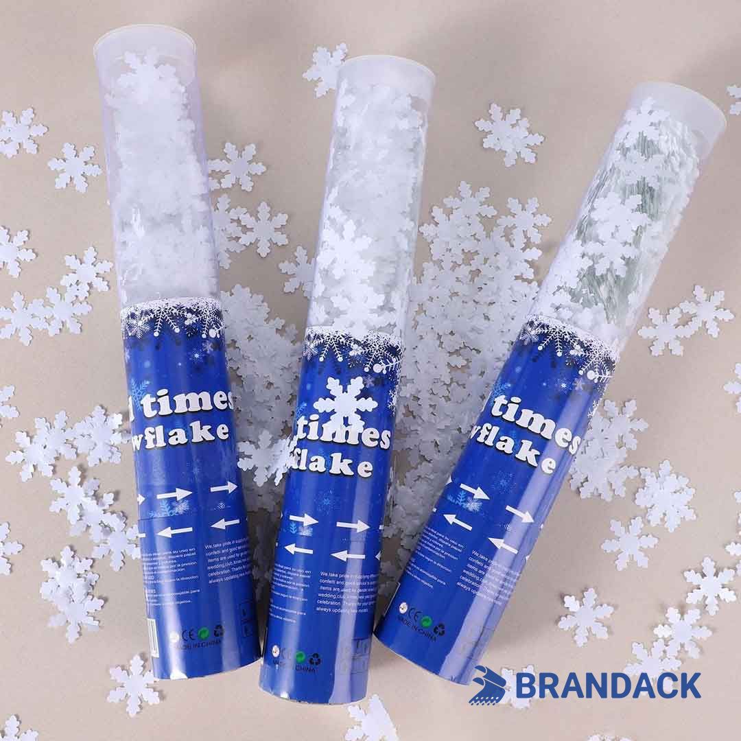 Custom Christmas Eve Snow Popper with Logo