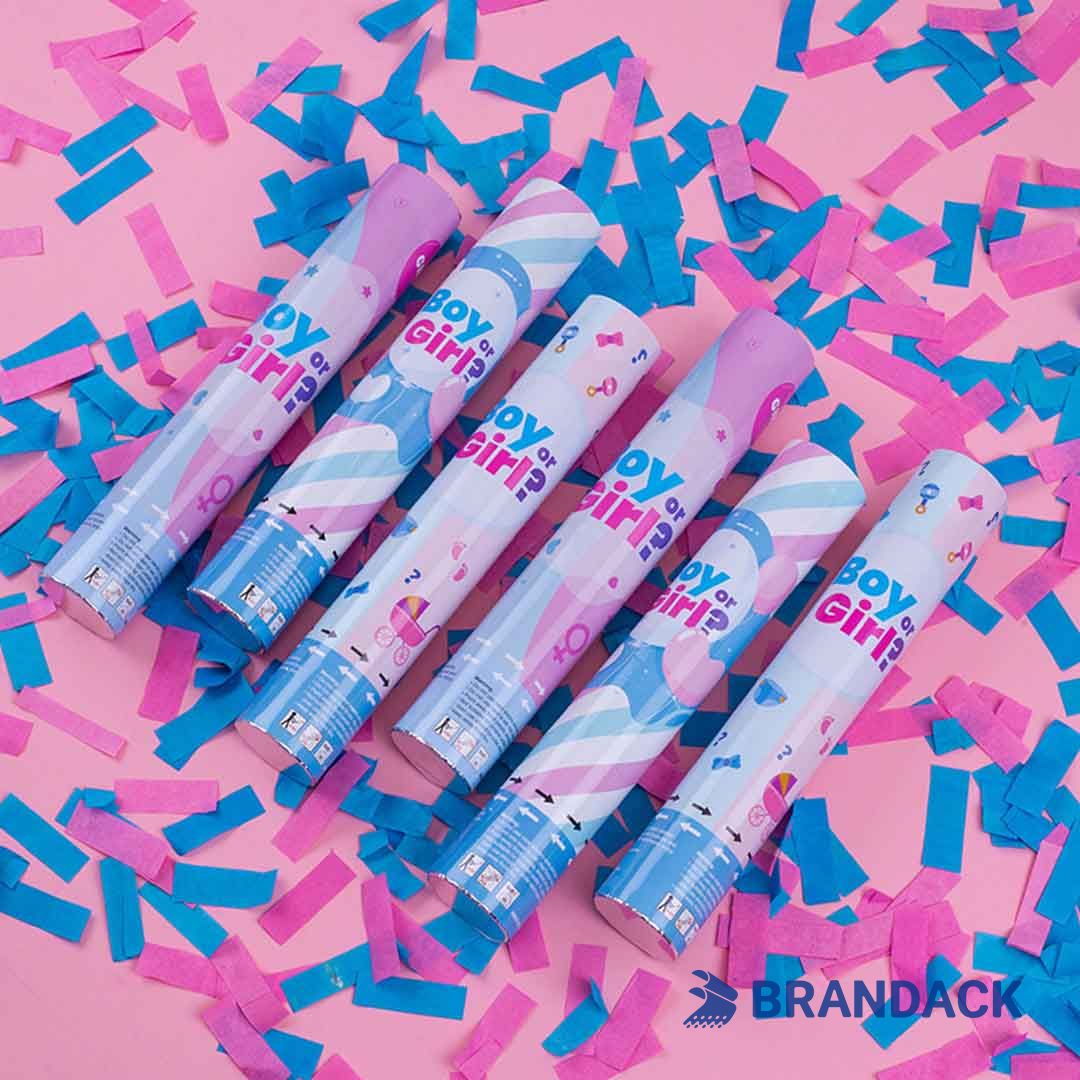 gender reveal pink confetti