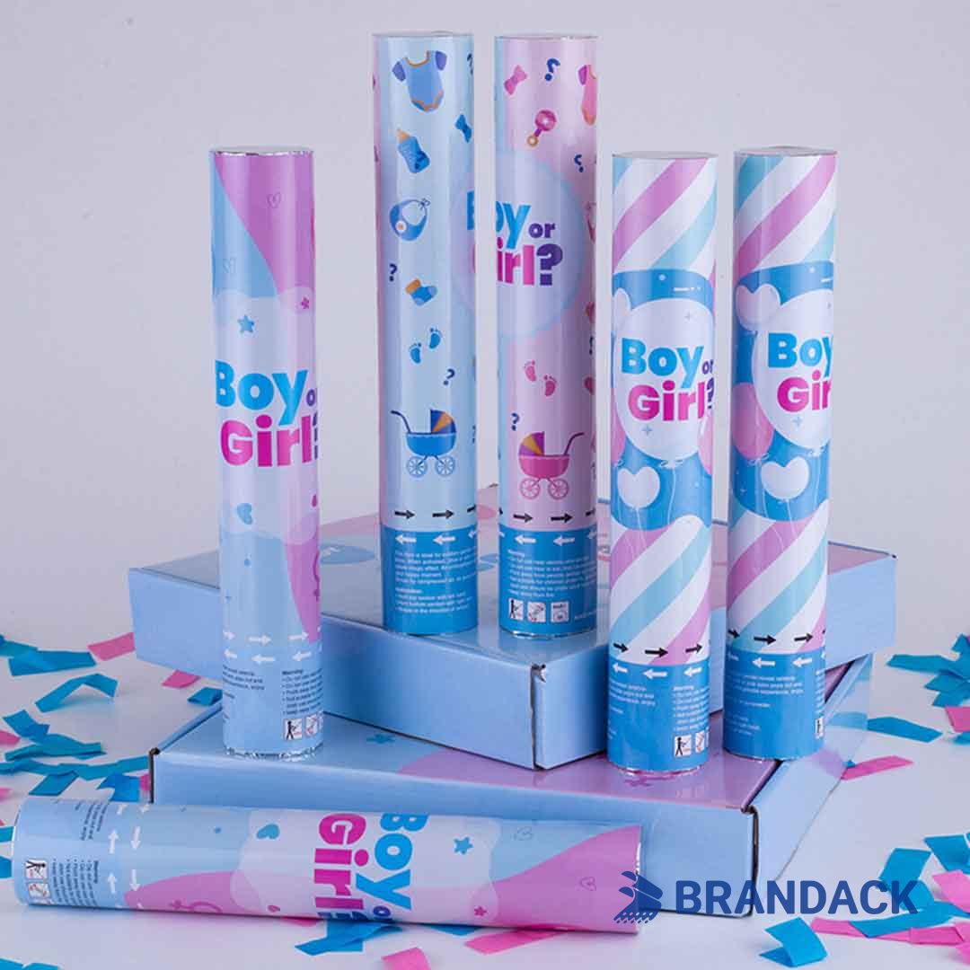 pink gender reveal confetti