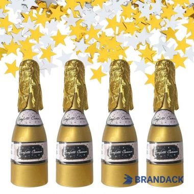 Champagne Bottle Confetti Poppers Tailored to Brand