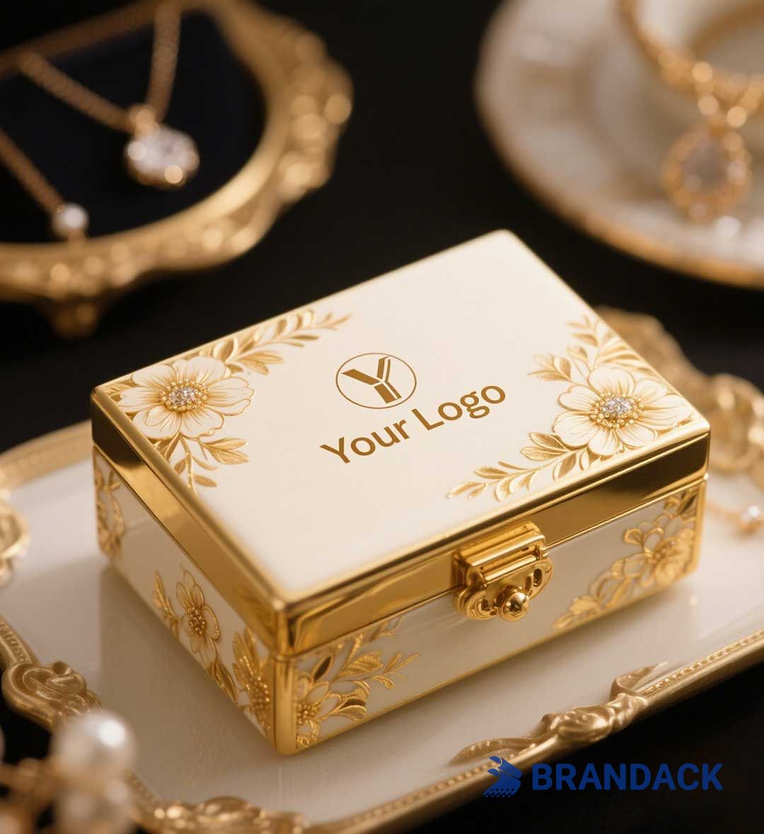 Custom Floral Jewellery Box with Design Service by Packaging Designer