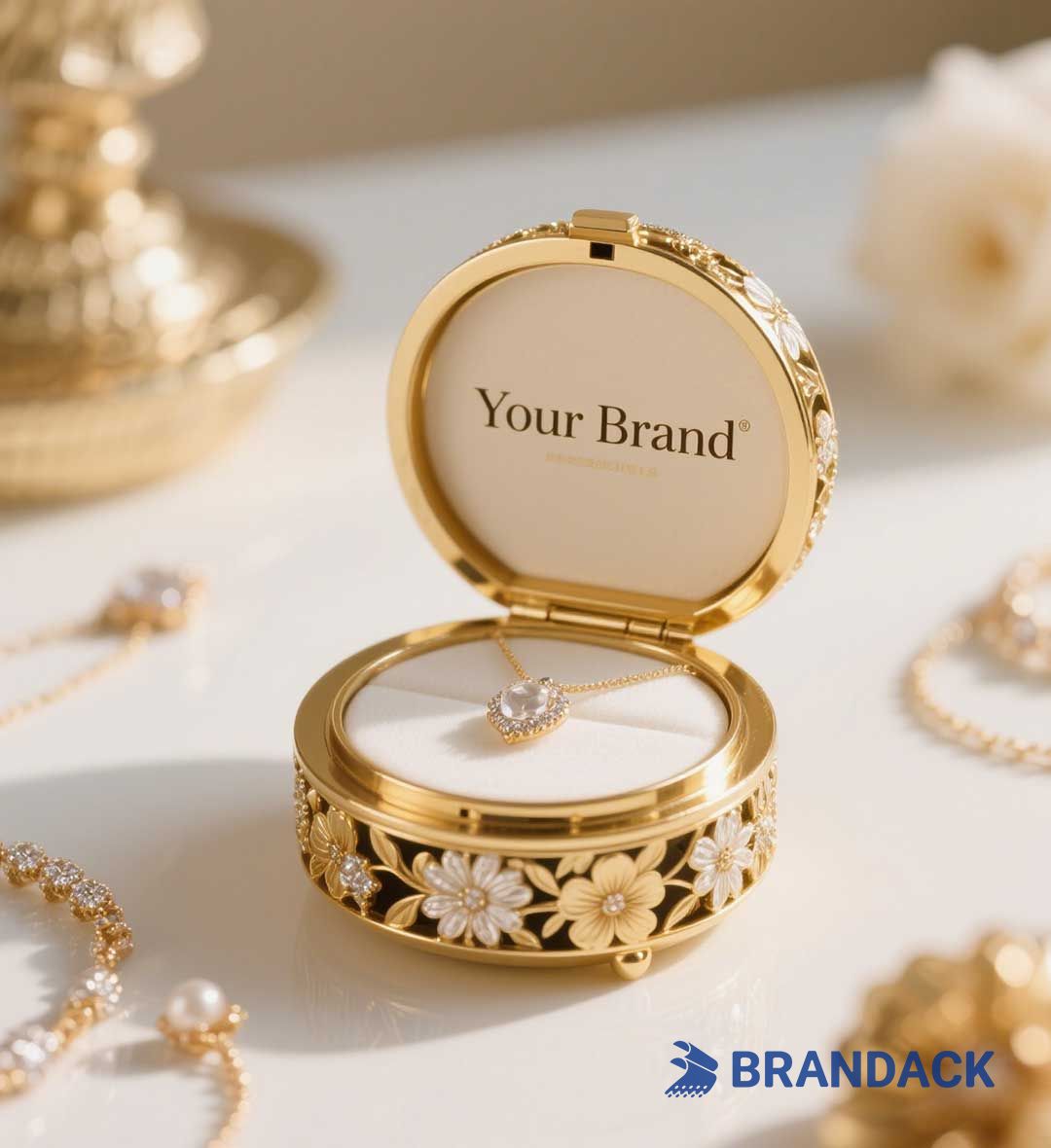 Custom Floral Jewellery Box with Design Service by Packaging Designer
